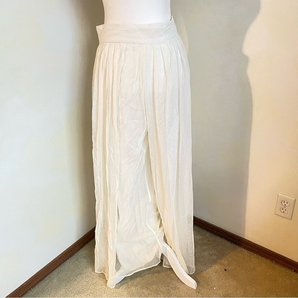 Vintage Marie St. Clair white tulle flow pants Size 8 - Picture 6 of 6